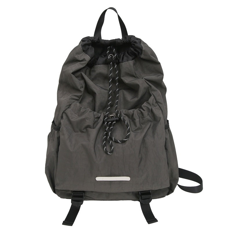 Men's Drawstring Nylon Unisex College Couple Backpacks