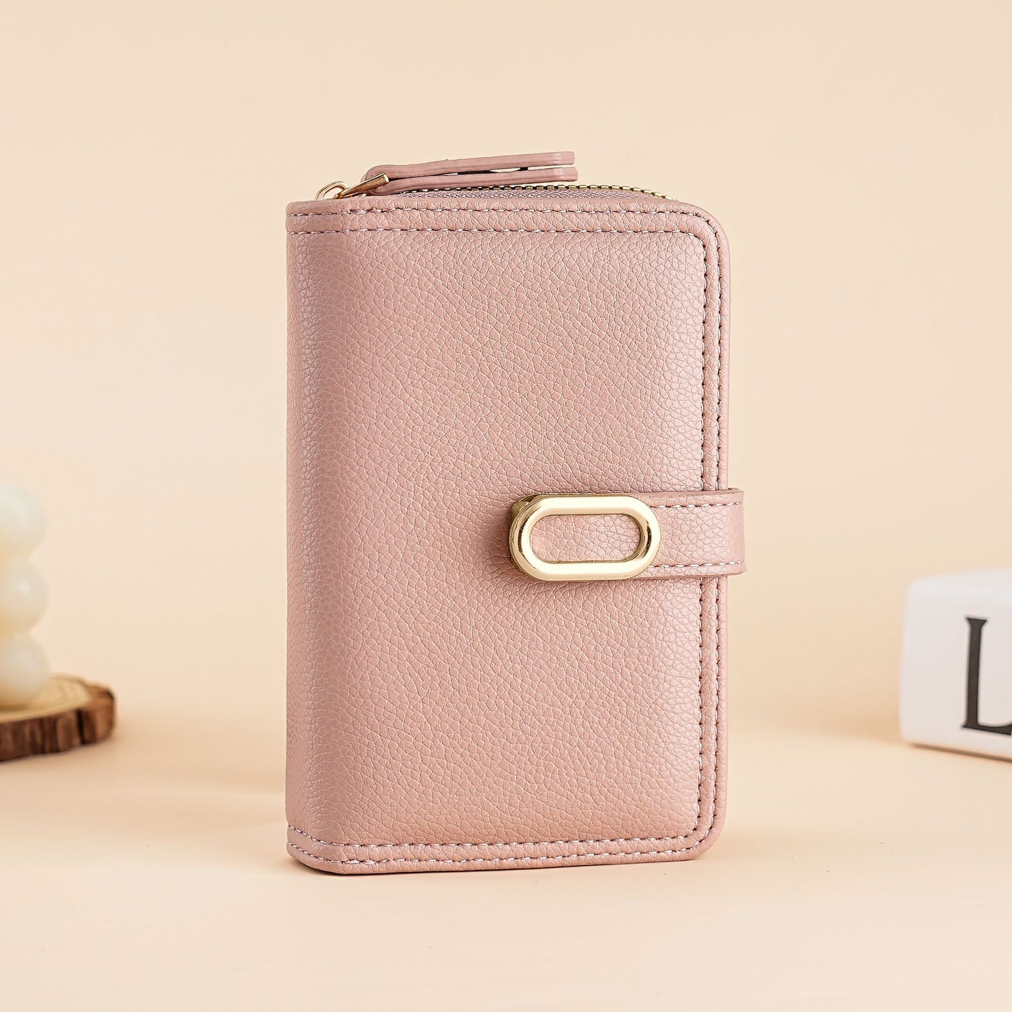 Women's Zipper Lychee Pattern High-grade Large Capacity Ladies Wallets