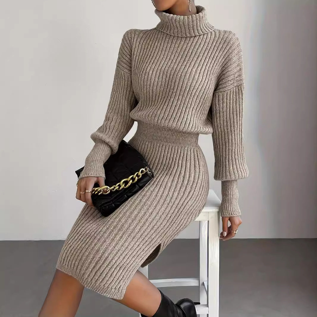 Fashionable Casual Figure Flattering Knitted Pullover Dress Dresses