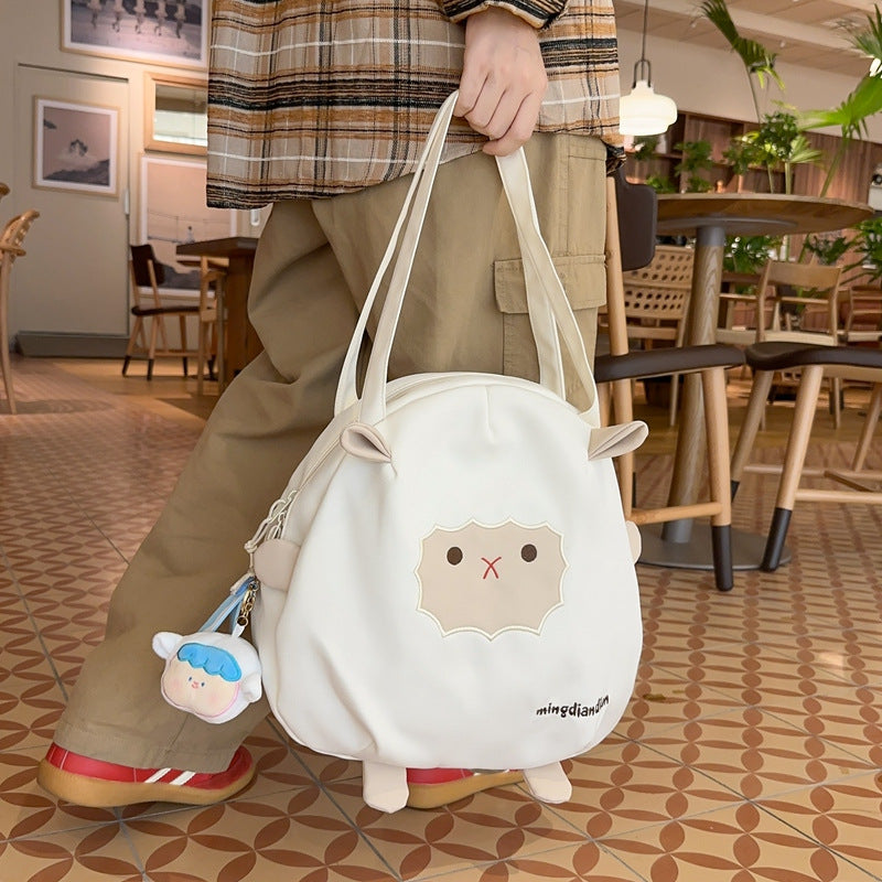Cute Lamb Large Capacity Totes Soft Adorable Men's Messenger Bags