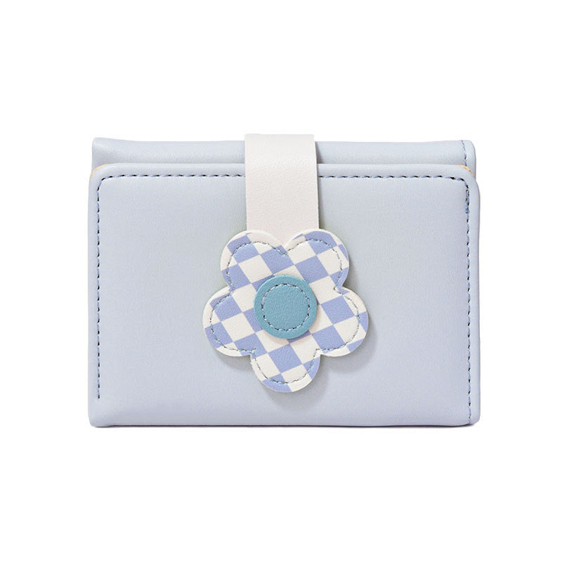 Flower Snap Button Cute Fashion Leather Ladies Wallets