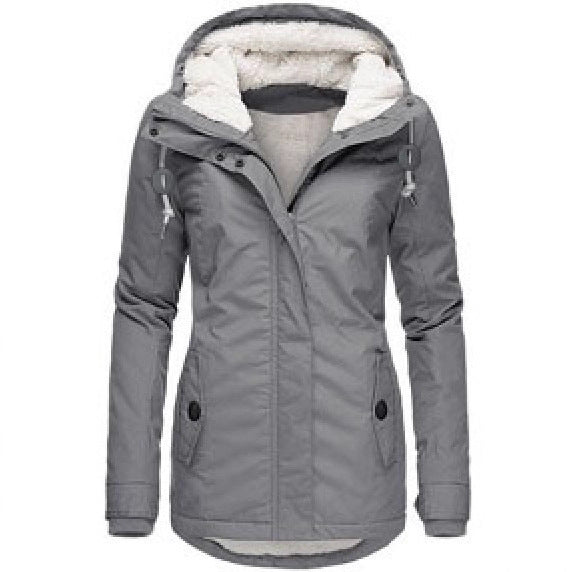 Women's Source Winter Thickened Cotton Padded Parka Fleece-lined Coats