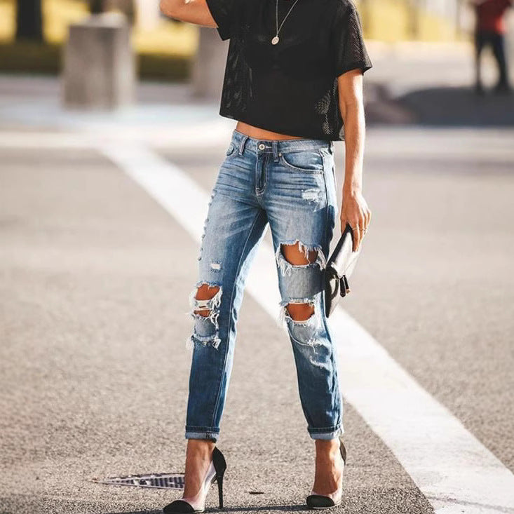 Charming Beautiful Unique Women's Skinny Ripped Women's Jeans