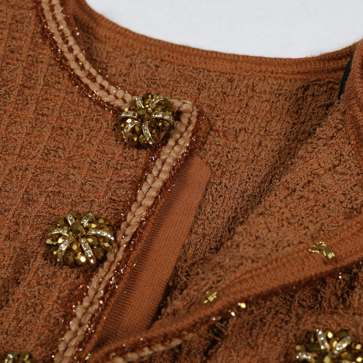 Elegant Woolen Knitted Fabric Round Neck Slim Dresses