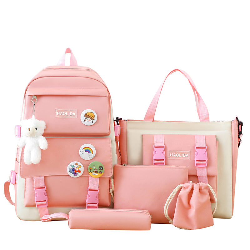 Large Capacity Printed Korean Style Suit Middle School Students' Schoolbags
