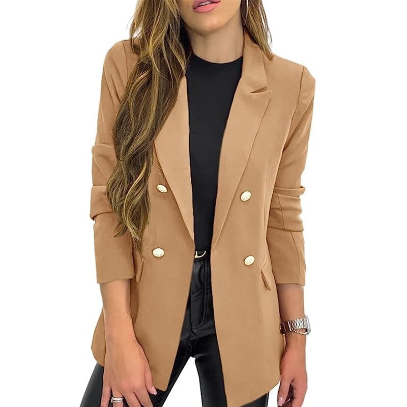 Women's Small Solid Color Casual Long Sleeves Jackets