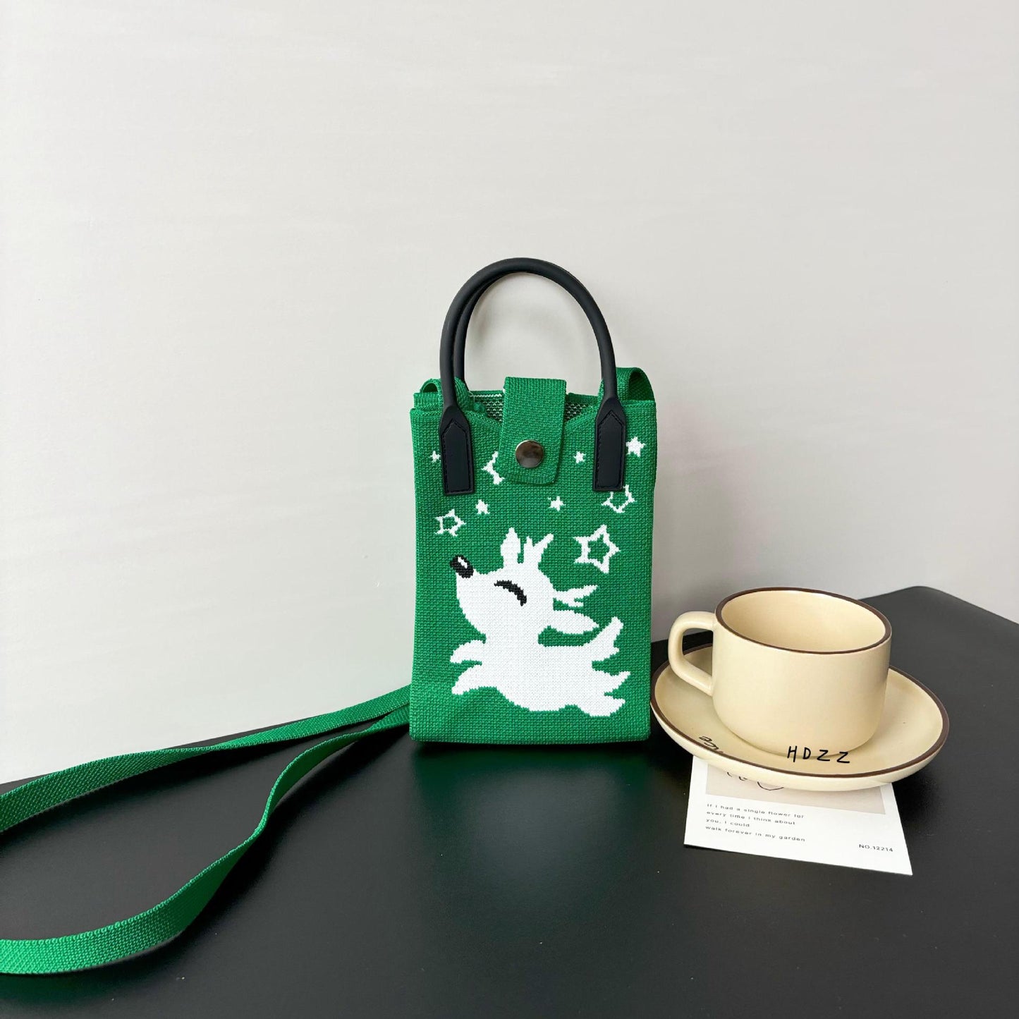 High Sense Mobile Cartoon Knitted Dopamine Bags