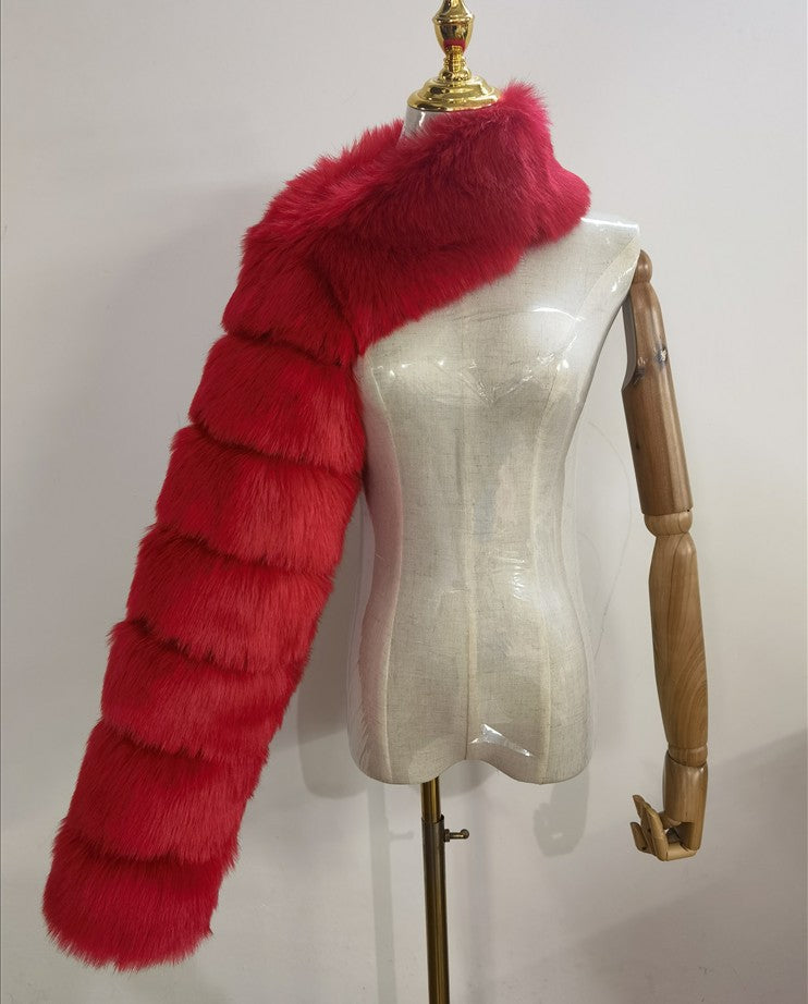 Women's Fur Fox Shawl Imitation Long Sleeve Coats
