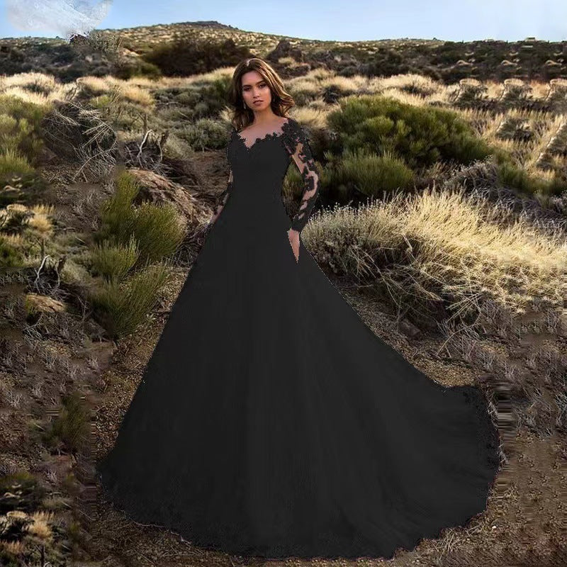 Women's Clothes Sexy Lace Flower Trailing Large Dresses