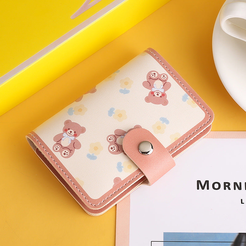 Cute Compact Large Capacity Cartoon Coated Page Card Holder
