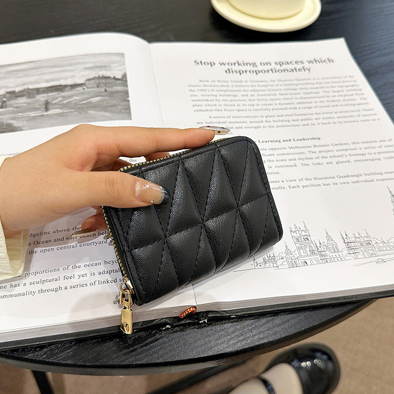 Lambskin Expanding Multiple Slots Swiping Bank Card Holder