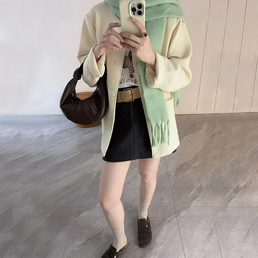 Light Luxury Leather Mini Sheepskin Croissant Handbags