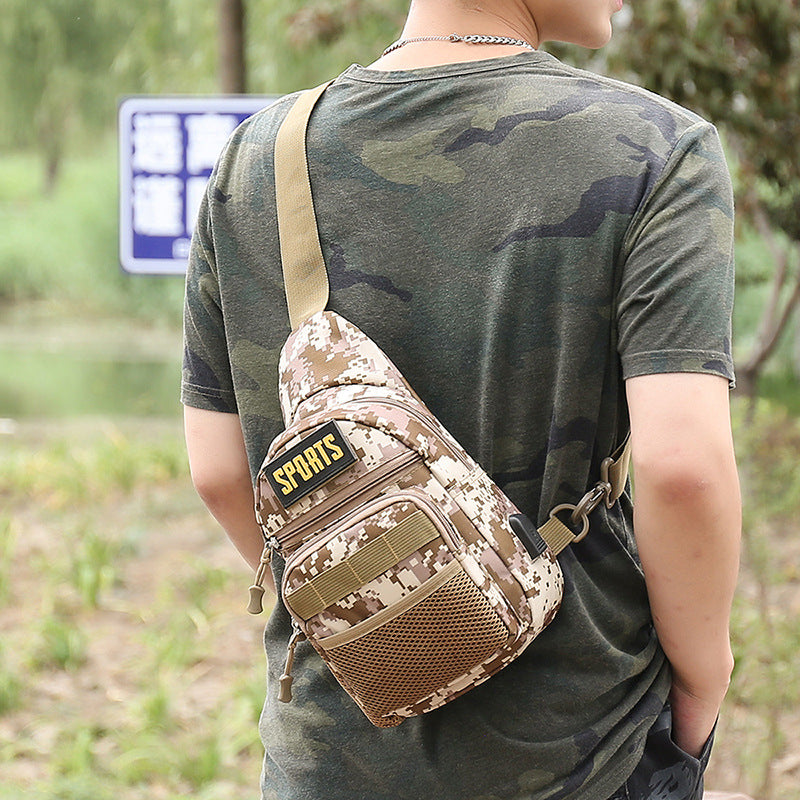Men's Charming Nylon Cross-country Camouflage Fashion Men's Chest Bags
