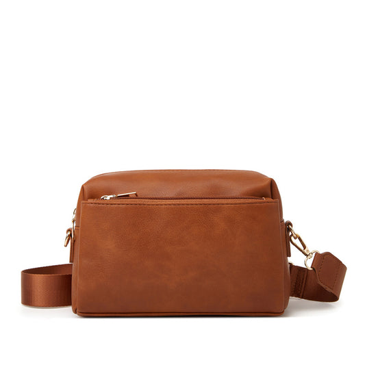 Women's Retro Solid Color Simple Oil Wax Small Square Bags