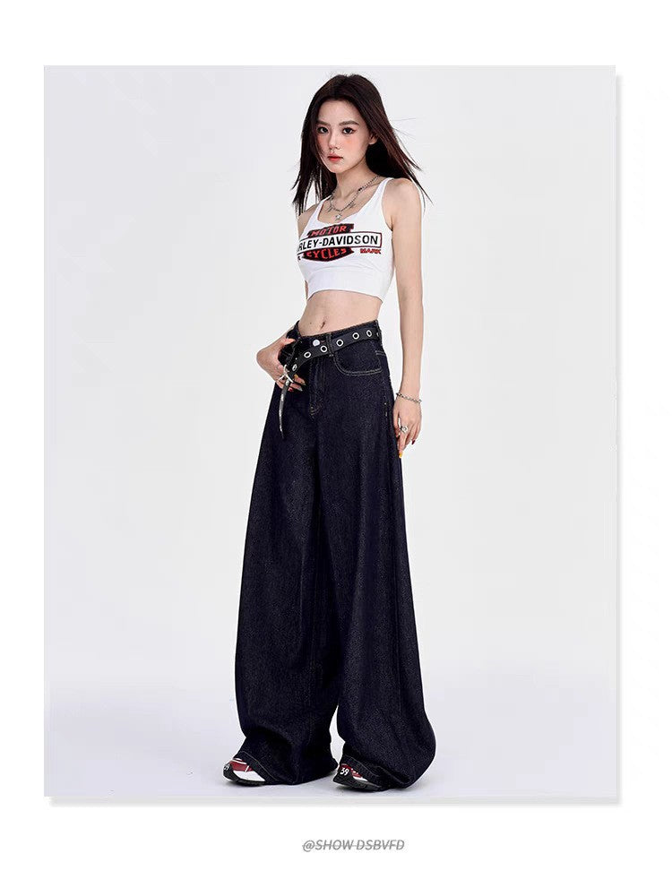 Women's Wide Leg Autumn Drape Lazy Casual Jeans