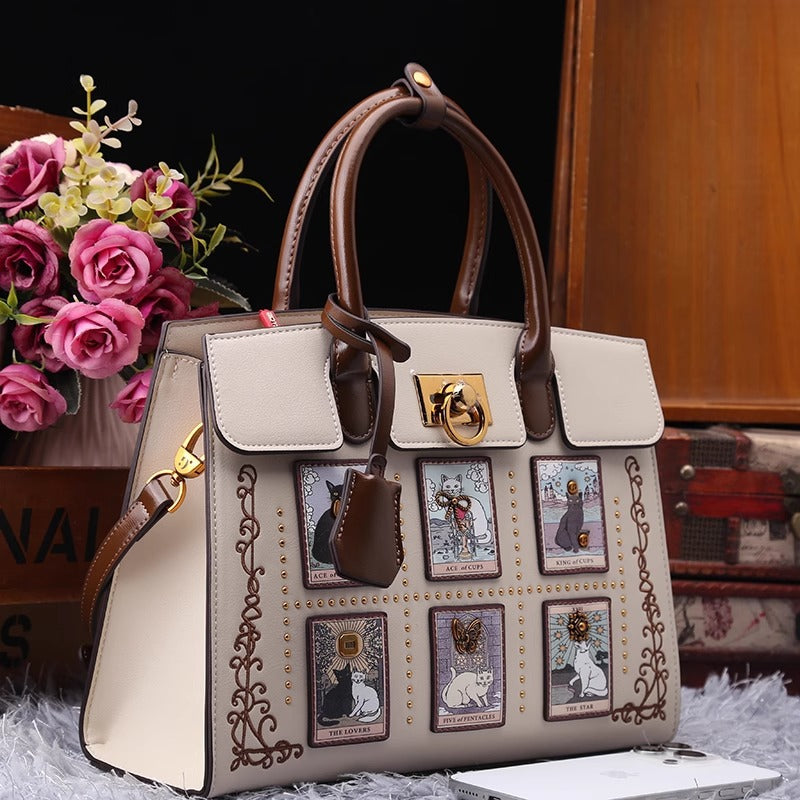 Premium Light Luxury Embroidery Cartoon Cat Handbags