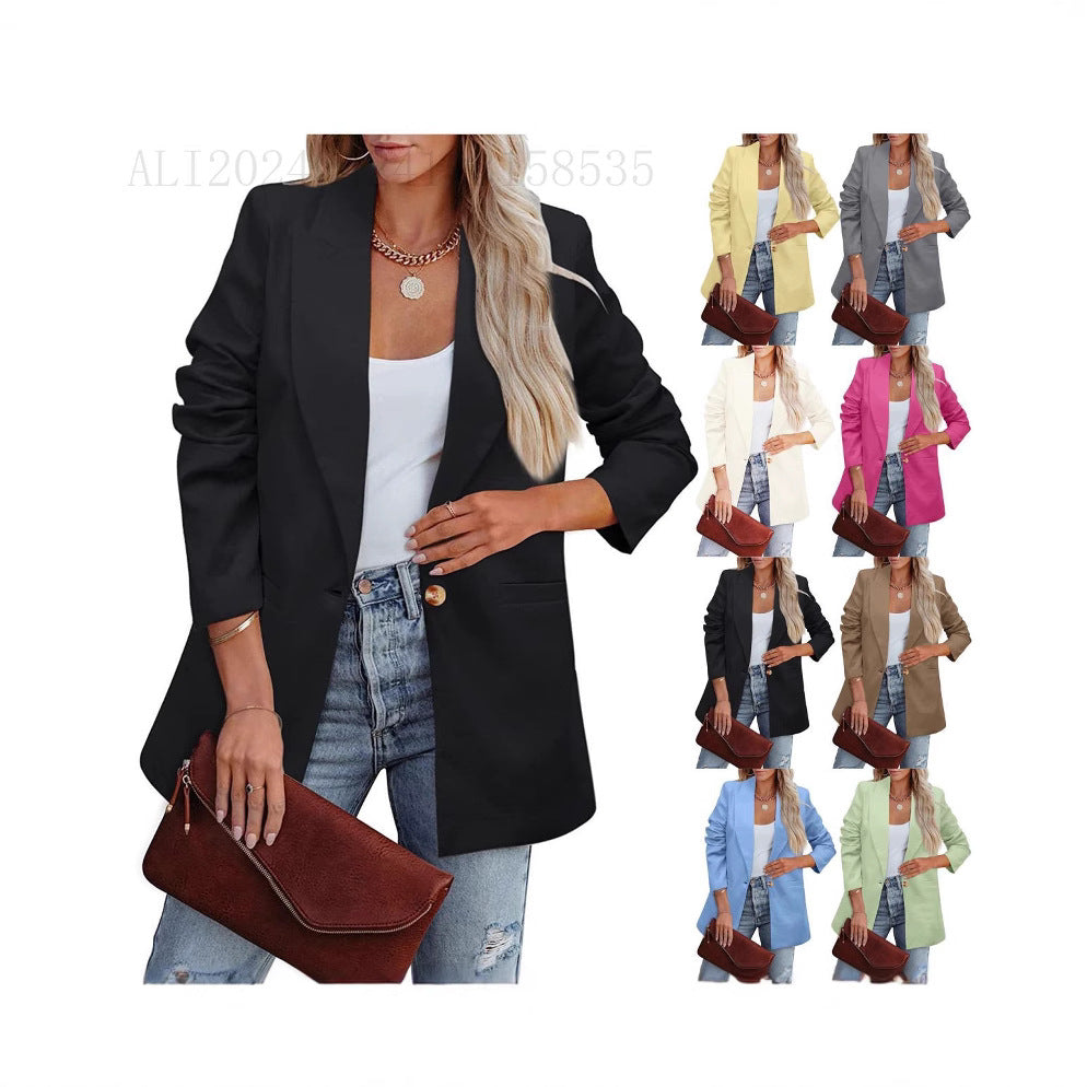 Women's Color Casual Long Sleeves Temperament Professional Suits