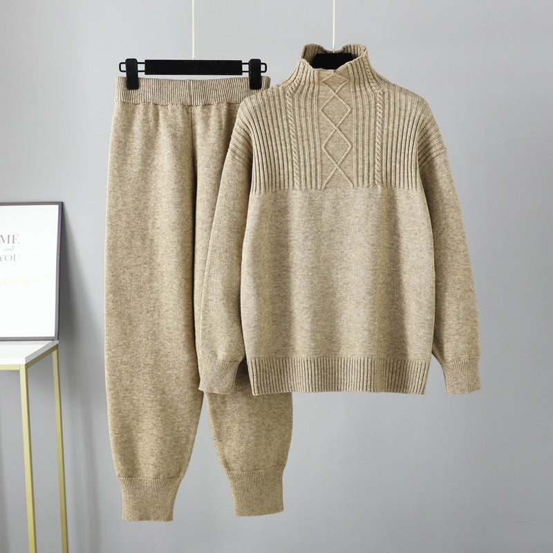 Women's Half Turtleneck Casual Loose Gentle Soft Glutinous Suits