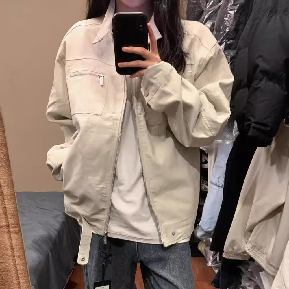 Women's American Stand Collar Open Spring Retro Coats