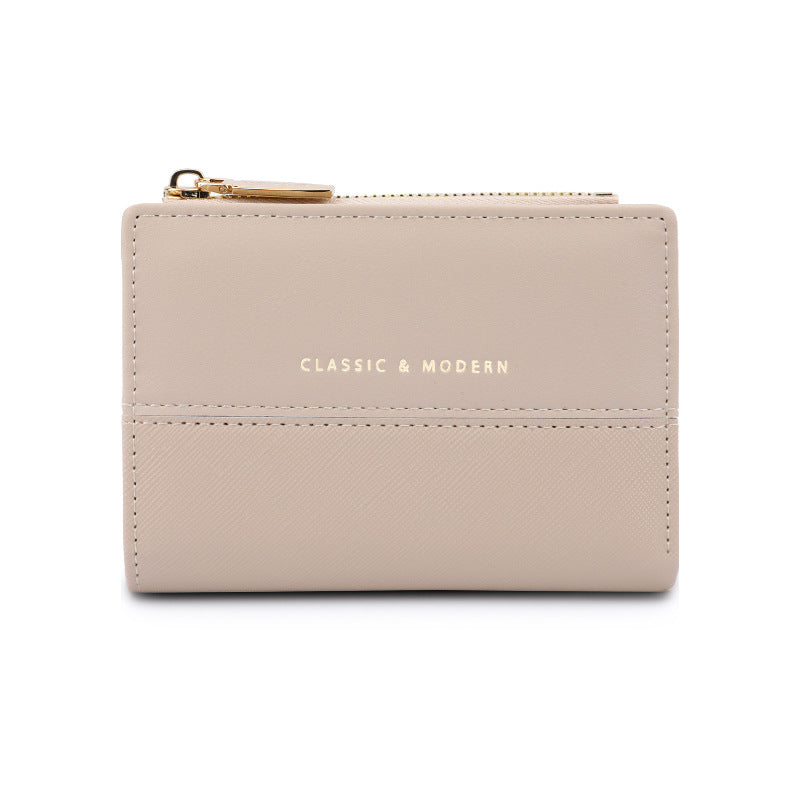 High-grade Folding Stitching Fashion Korean Style Ladies Wallets