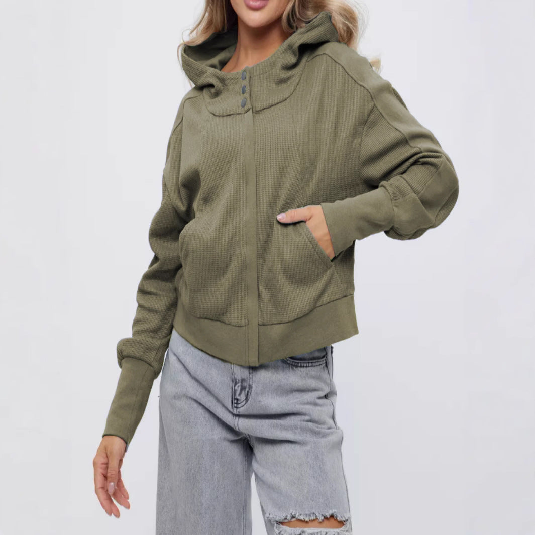 Women's Patchwork Long Sleeve Pullover Zipper Trendy Sweaters