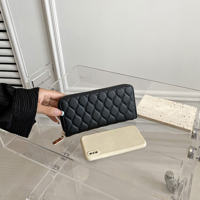 Women's Long Clutch Wrist Indentation Large Capacity Ladies Wallets