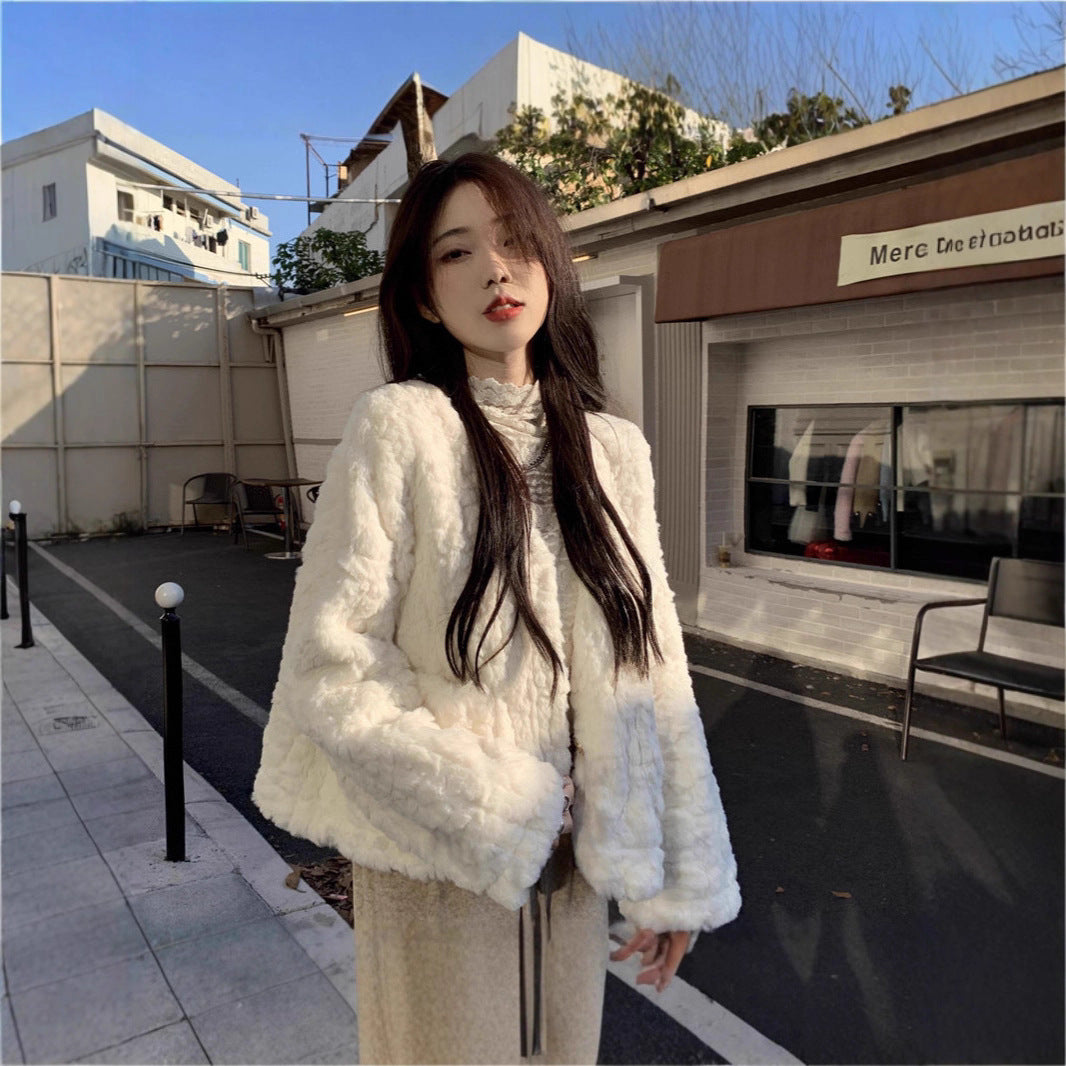 Style Soft Glutinous Western Plush Female Korean Coats