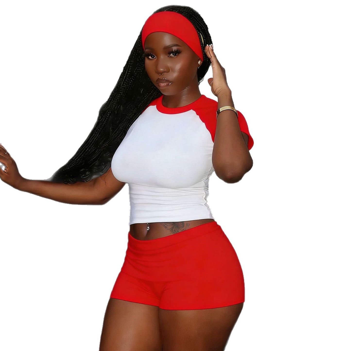 Comfortable Basic Sports Short-sleeved Solid Hair Fashion Casual Suit