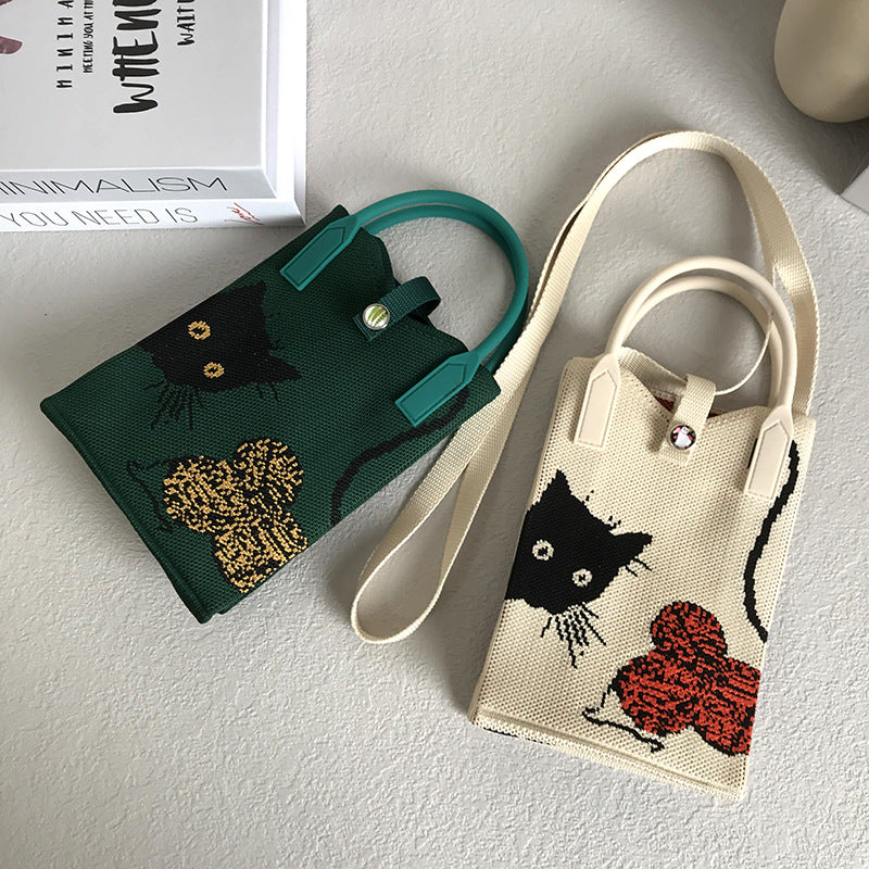 Women's Cute Cat Mini Korean Fashion Change Handbags