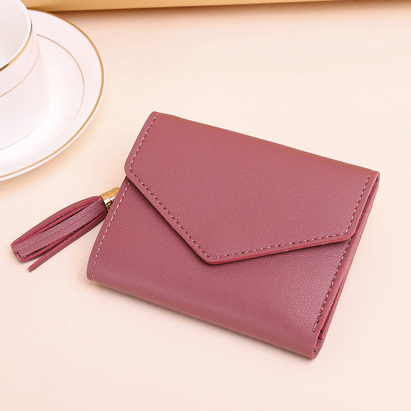 Women's Charming Multiple Slots Tassel Trifold Ladies Wallets