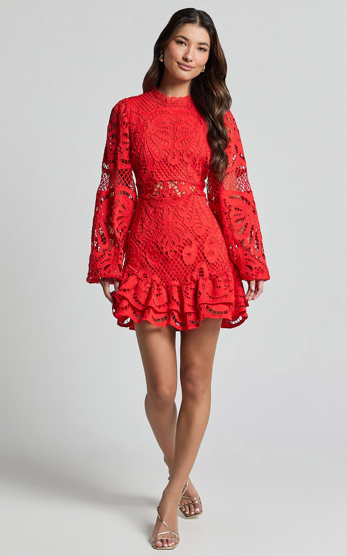 Lantern Long Sleeve Dress A- Line Shorts