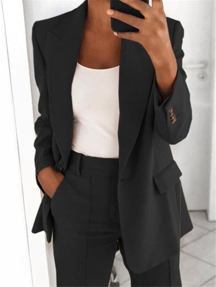 Women's Autumn Fashion Polo Collar Graceful Small Suit
