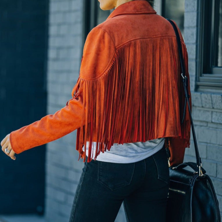 Women's Autumn Slim Long Sleeve Tassel For Coats