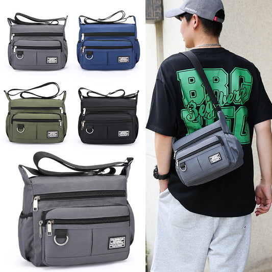 Men's Large Capacity Horizontal Zipper Stall Leisure Bags