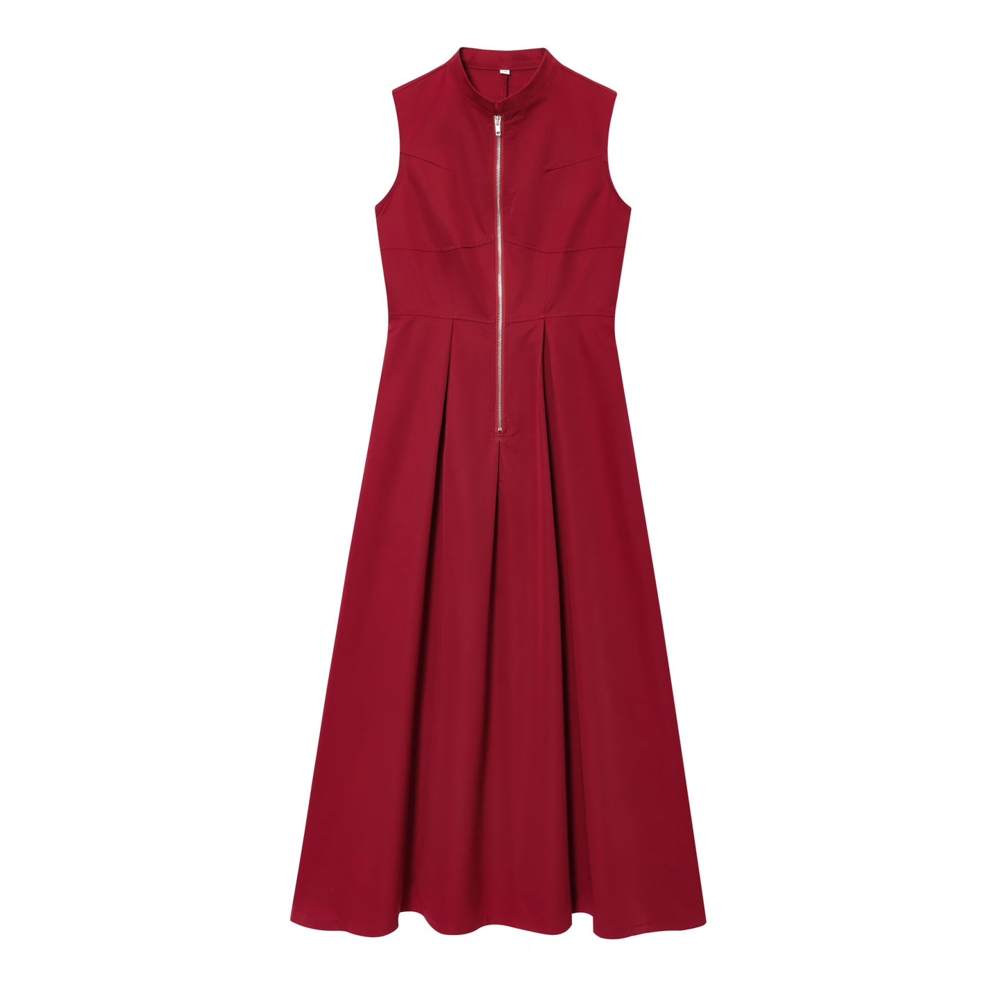 Women's Round Neck Sleeveless Waist Commuting Elegant Dresses