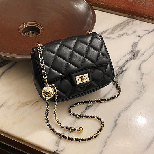 Women's Fashion Genuine Leather Cowhide Golden Balls Shoulder Bags
