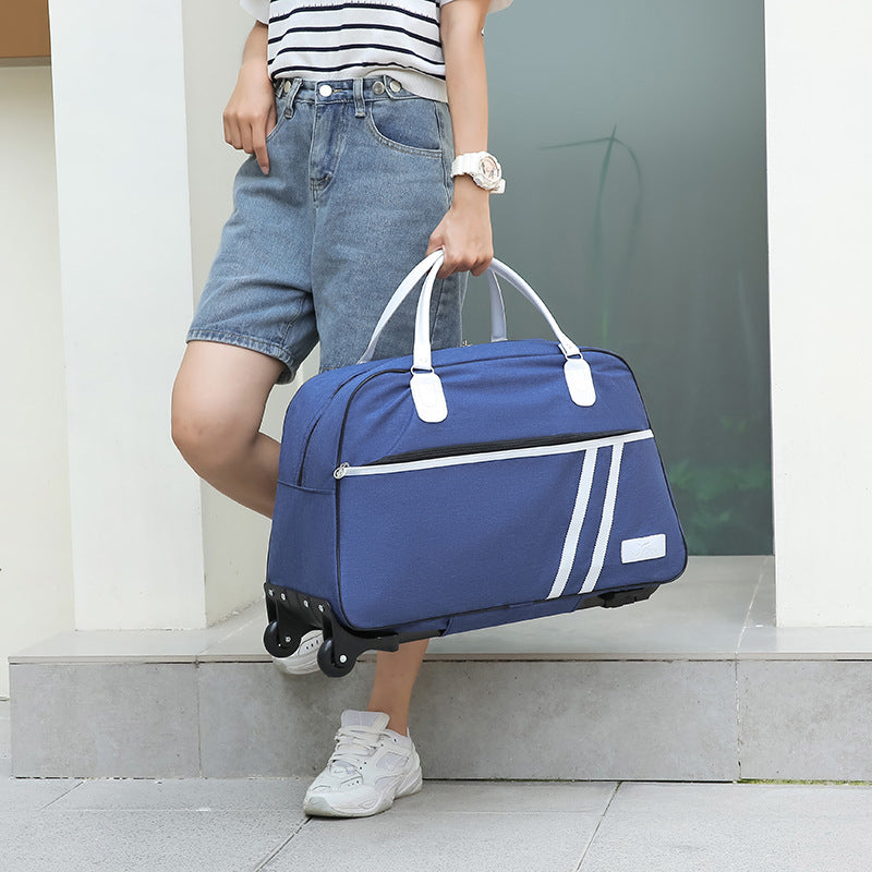 Oxford Cloth Sliding Folding Short-distance Large Luggage