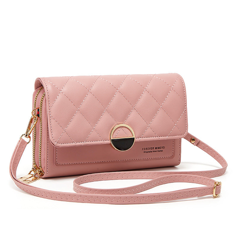 Women's Diamond Cell Fashion Embroidered Large Coin Purses