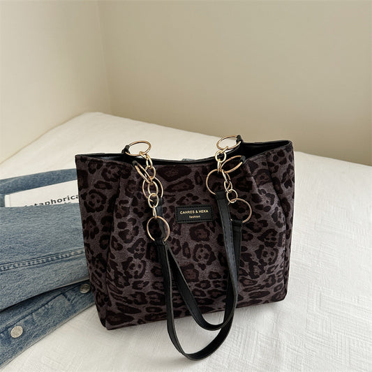 Women's Leisure Commute Large Capacity Autumn Suede Tote Bags