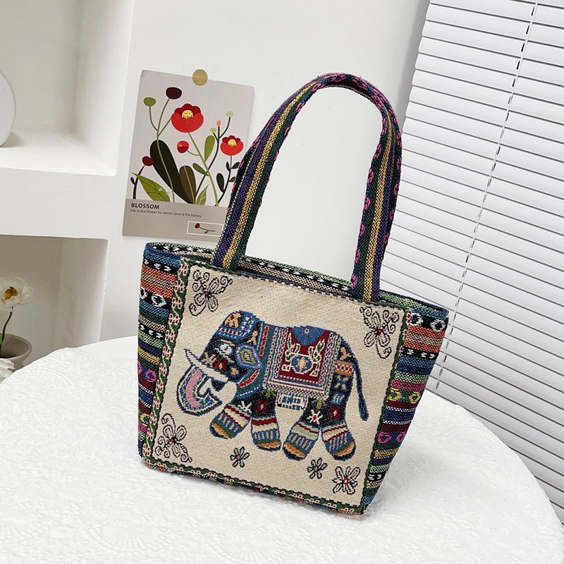 Women's Embroidered Canvas Ethnic Style Mummy Lunch Handbags