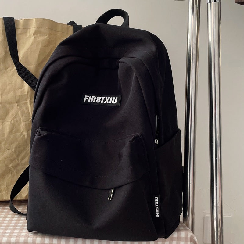 Women's Junior High College Solid Color Minimalist Backpacks