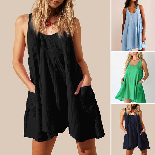 Women's Casual Vacation Style Solid Color Patchwork Dress