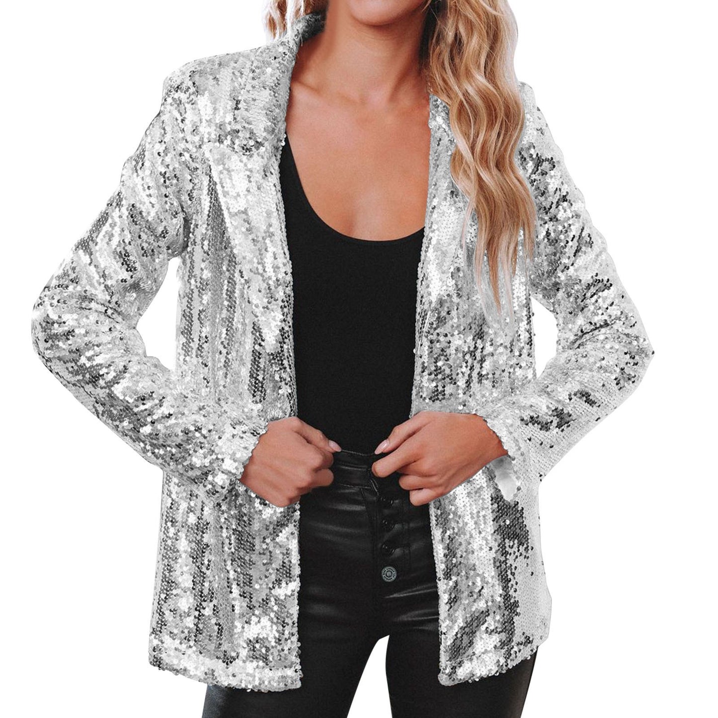 Women's Casual Sequin Sequined Long Sleeve Graceful Coats