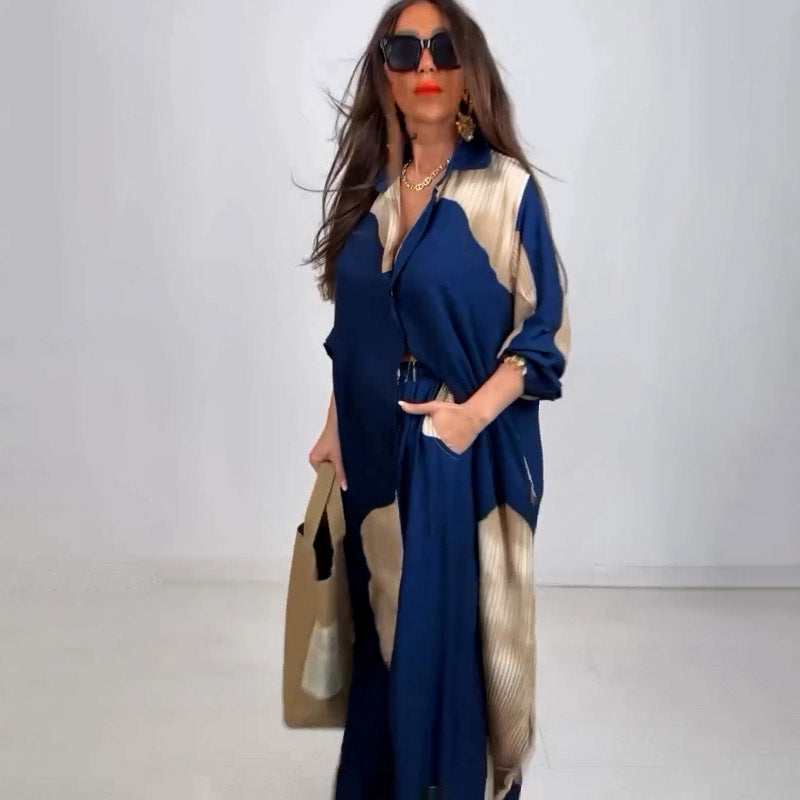 Elegant Sexy Print Mid-length Wide Leg Pants