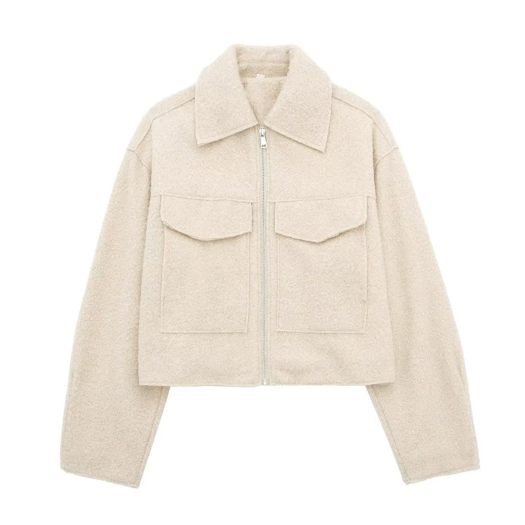 Graceful Elegant Autumn Bead Leather Loose Coats