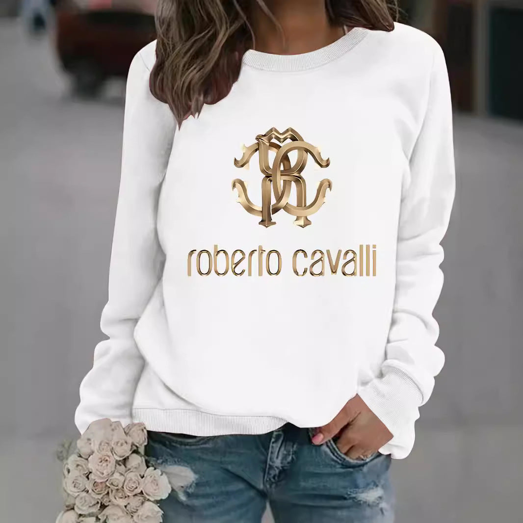 Women's Casual Long-sleeved Round Neck Printed Pullover Sweaters