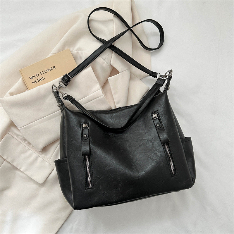 Women's Korean Style Large Capacity Commuter Textured Tote Bags