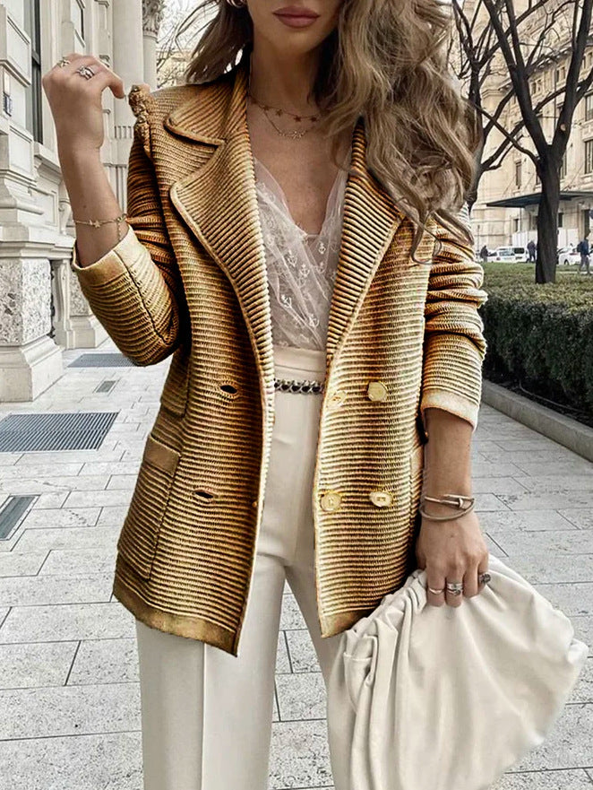 Comfortable Solid Color Rib Fabric Casual Sweaters