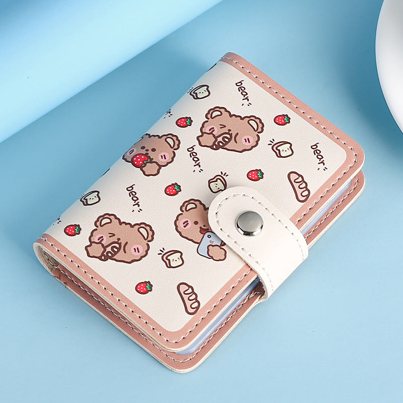 Cute Compact Large Capacity Cartoon Coated Page Card Holder