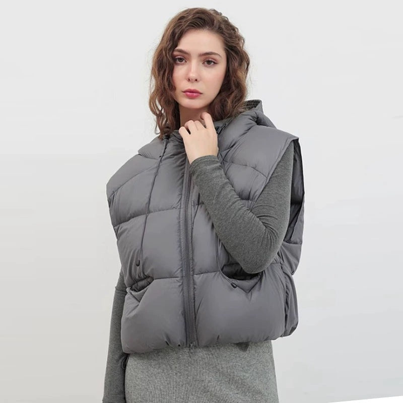 Women's Loose Puff Casual Temperament Wild White Vests